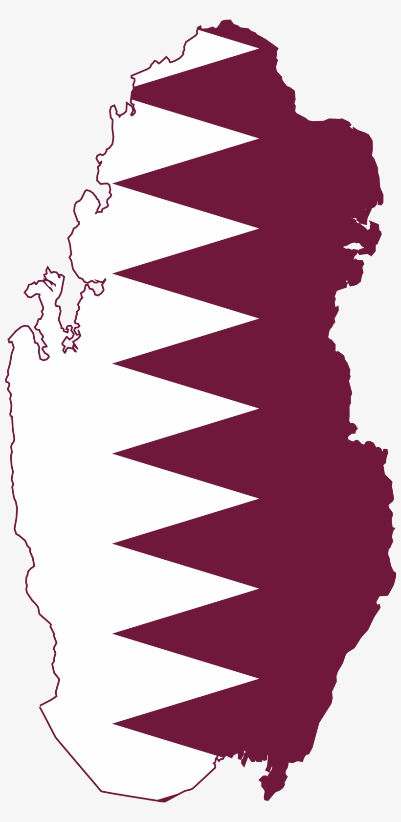 Qatar Flag Png Image Background - Flag Map Of Qatar, transparent png