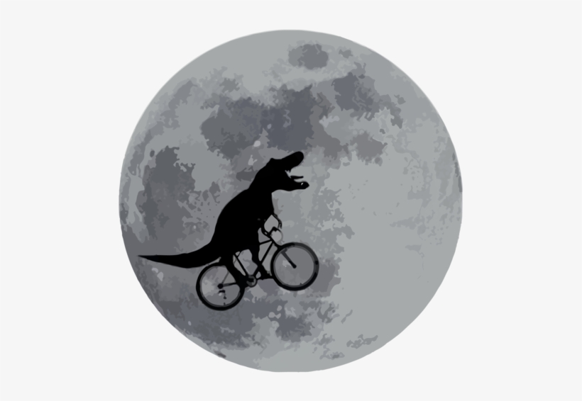 Tyrannosaurus Rex Bicycle Moon Tote Bag, transparent png