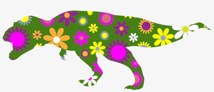 This Free Icons Png Design Of Retro Floral Tyrannosaurus, transparent png