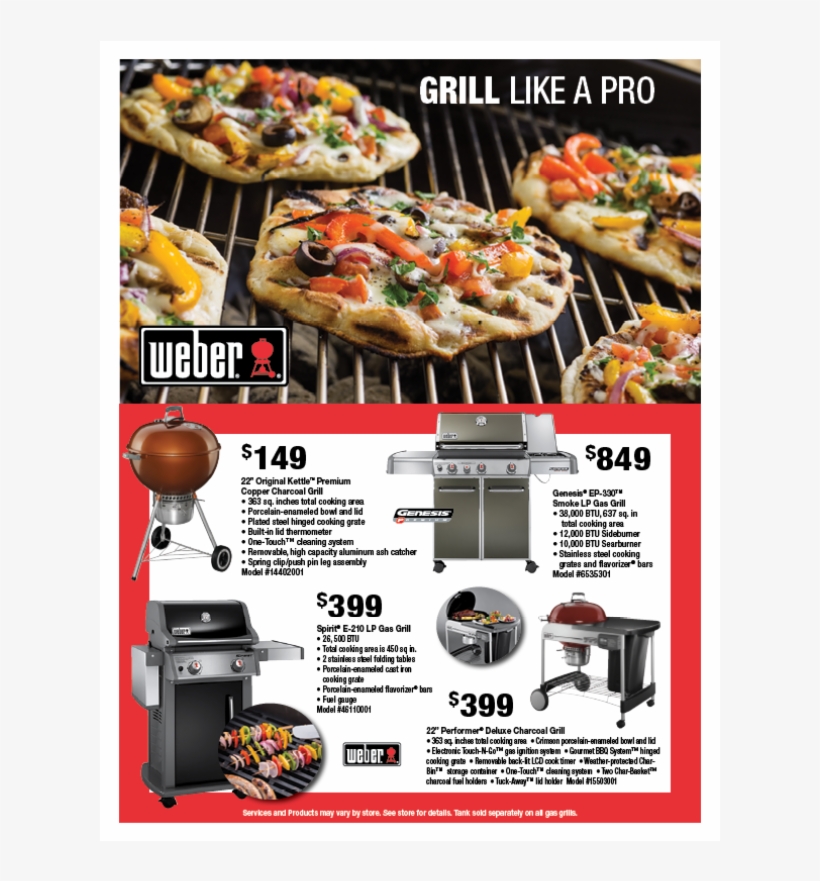 Weber Flyer Frontside A Dm - Beacon Promotions Inc Weber - The Performer Deluxe, transparent png