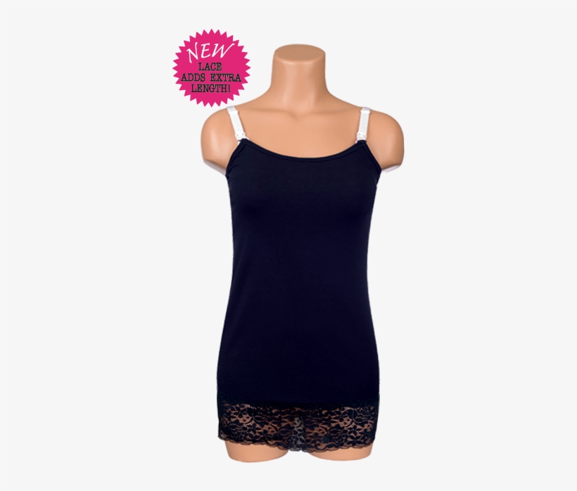 Undercover Mama Nursing Shirt ~ Lace Trim Black - Undercover Mama Maternity Strapless Camisole For Nursing, transparent png