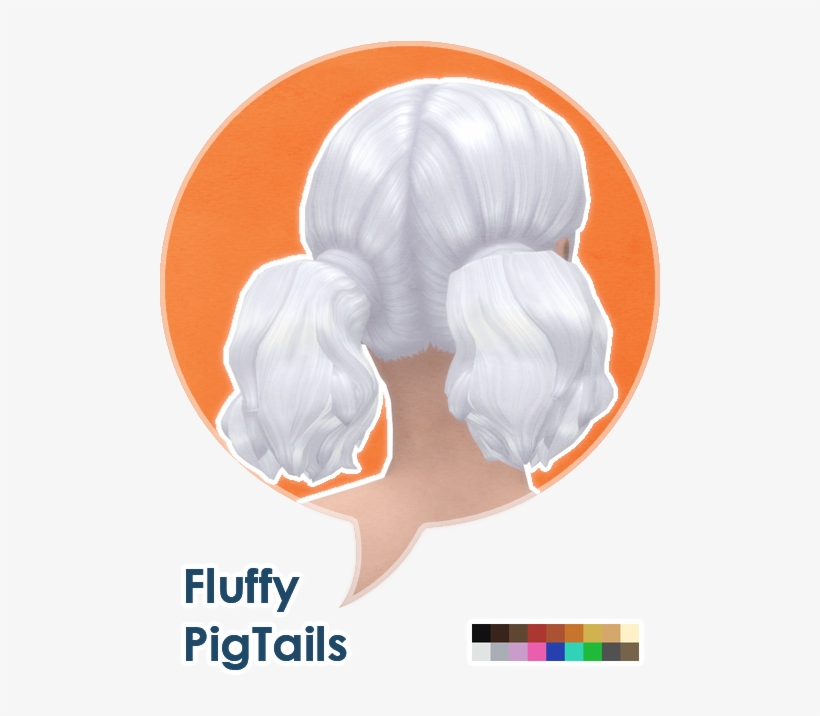 Some Fluffy Pigtails For Adult Sims - The Sims 4, transparent png