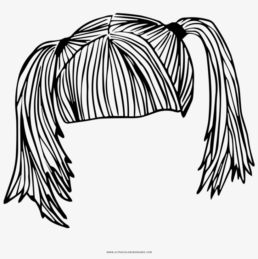 Pigtails Coloring Page - Drawing, transparent png