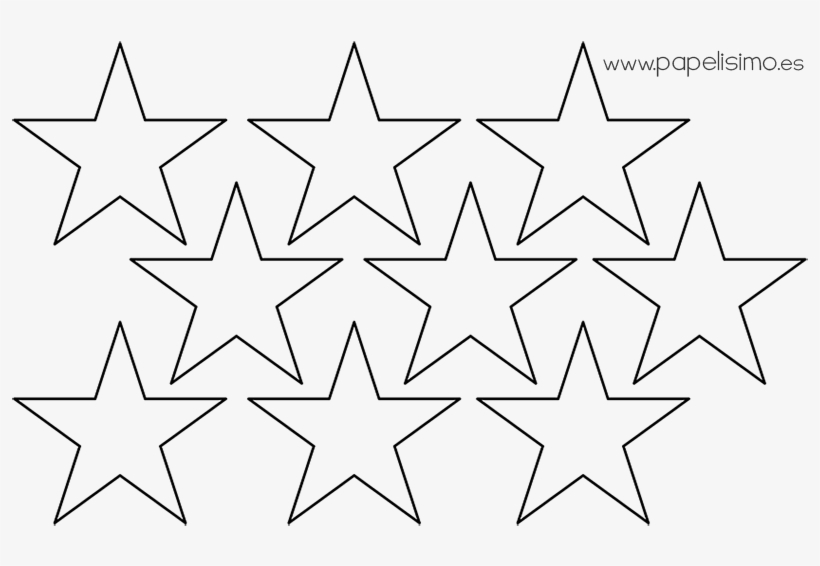 Plantilla Estrellas Cinco Puntas Five Pointed Starsl - Line Art, transparent png