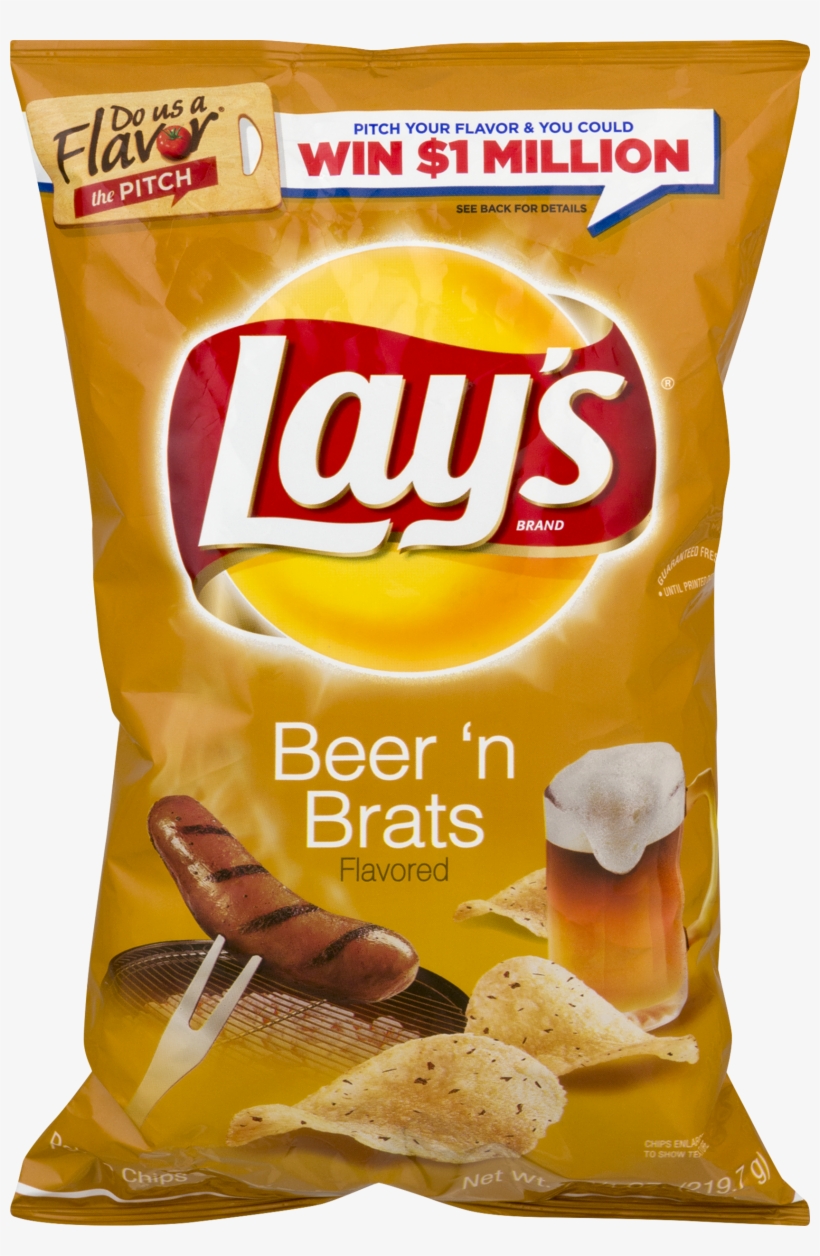 Lays Beer 'n Brats Flavored Potato Chips - 7.75oz, transparent png