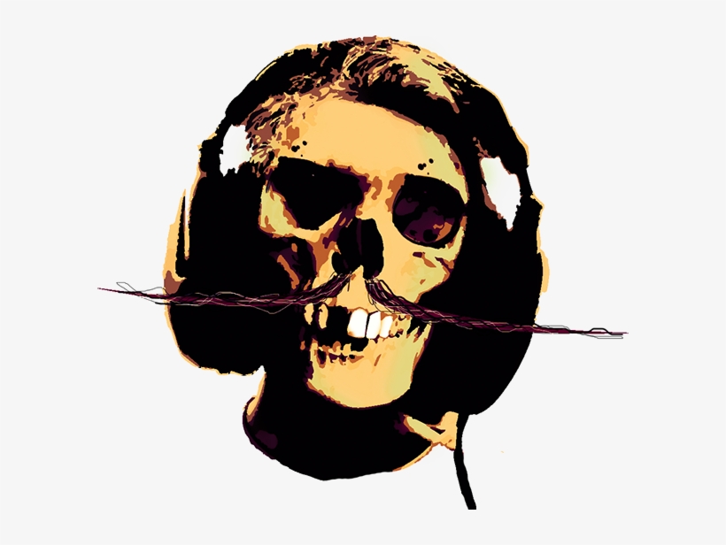 Pop Skull - Dead Dj Skeleton Death Skull 32x24 Print Poster, transparent png
