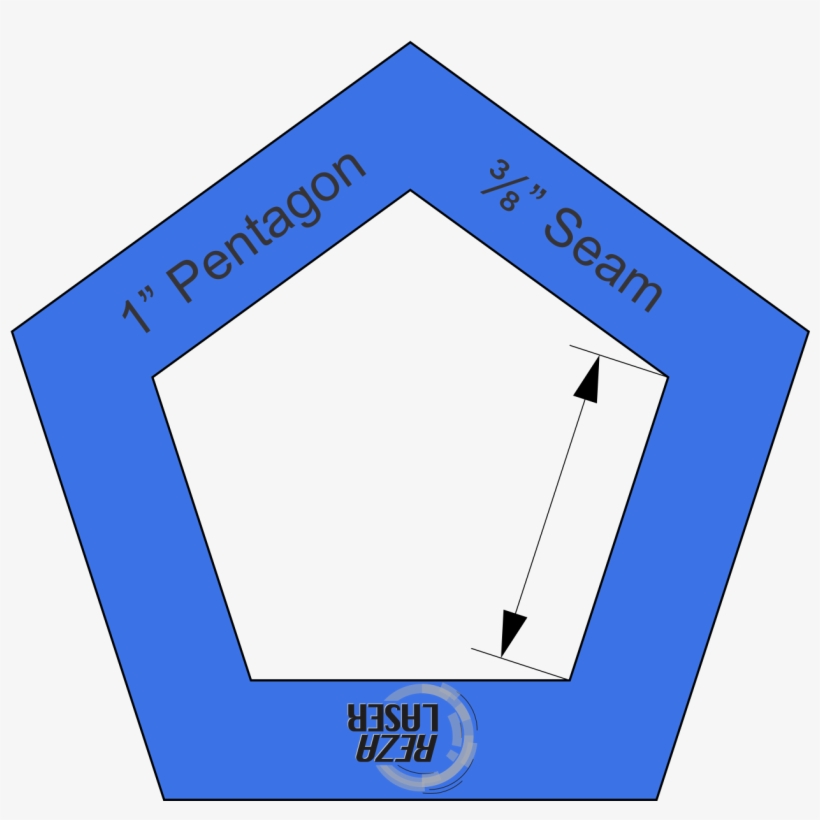 Pentagon 1″ Inch Acrylic Template I Spy With ⅜” Seam - Majorelle Blue, transparent png