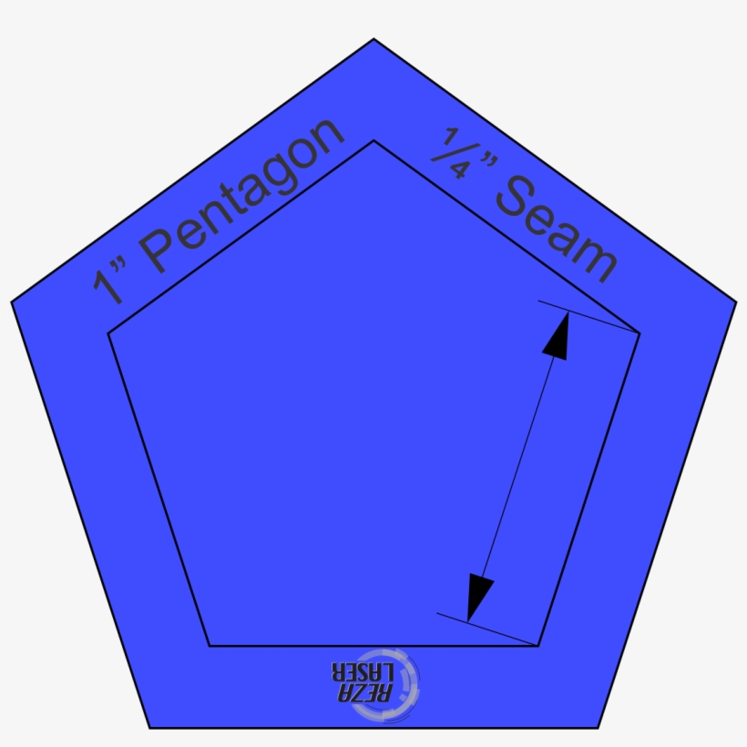 Pentagon 1″ Inch Acrylic Template Solid With ¼” Seam - Symmetry, transparent png