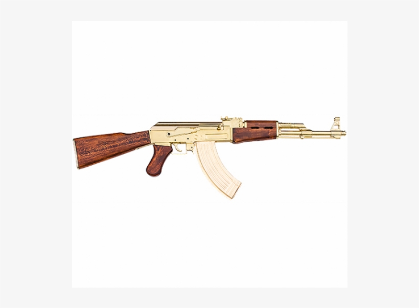 Replica Russian Assault Rifle Non-firing Gun Gold Finish - Ak-47, transparent png