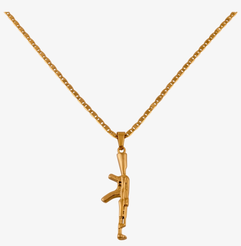 The Kalash Pendant Features A Gold Finish Ak-47 Charm - Pendant, transparent png