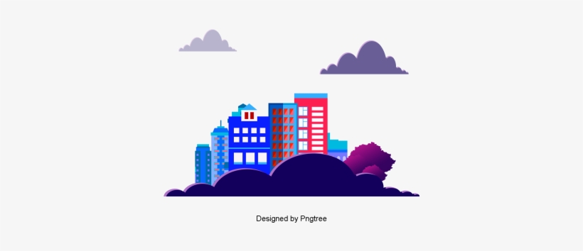 Vector Style Building Design Of Cartoon City, Cartoon, - Portable Network Graphics, transparent png