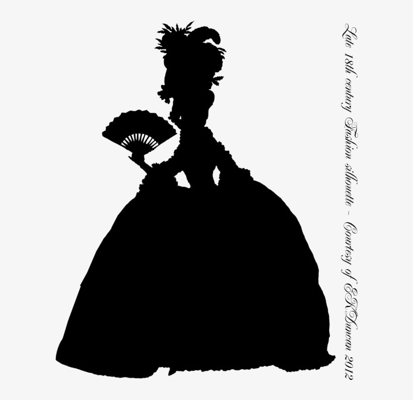 1774 French Fashion Plate Silhouette - 18th Century Fashion Silhouette, transparent png