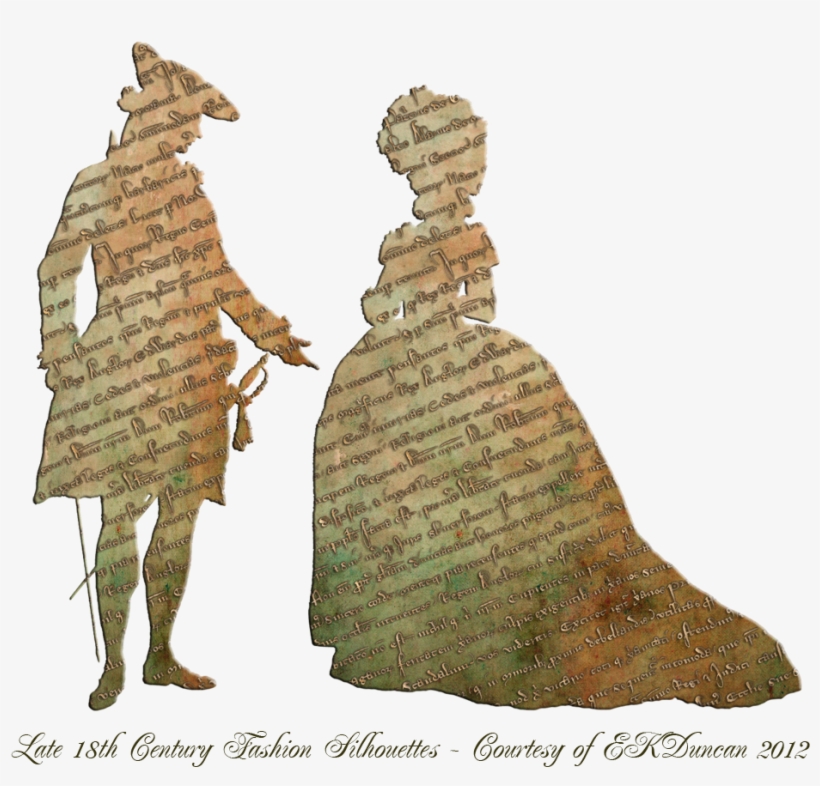 Antique Script Couple - 17th Century Paper Silhouettes, transparent png
