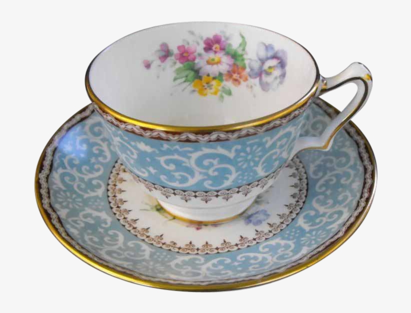 Crown Staffordshire Tea Cup With Saucer Rubylane This - Teacup, transparent png