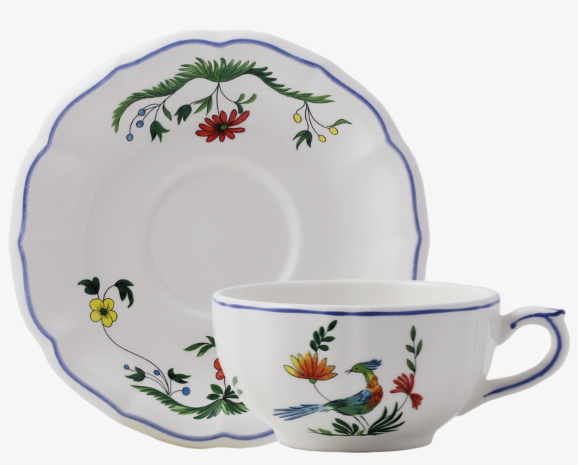 2 Tea Cups & Scrs - Gien - Oiseaux De Paradis - Cake Platter, transparent png
