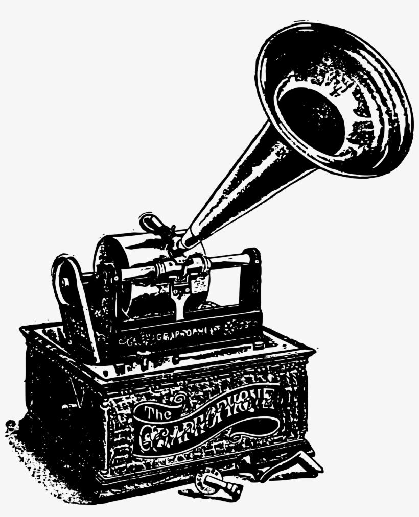 Big Image - Phonograph Png Black And White, transparent png