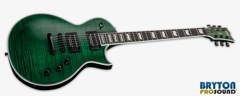 Esp Ltd Ec 1000fm See Thru Green Flame Maple Seymour - Esp Ltd Ec-1000 Electric Guitar, Vintage Black, transparent png