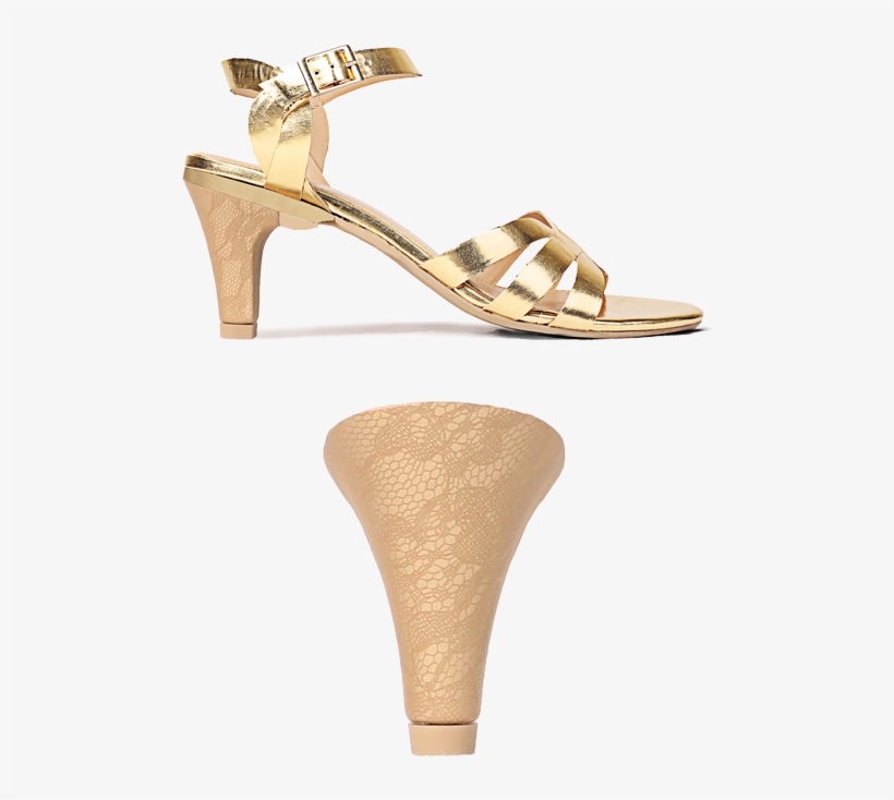 Gold Lace Stils - High Heels, transparent png