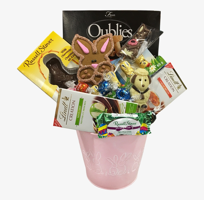 Easter Bunny Tin Gift Basket - Lindt Mint Coulis Creation Chocolate Bar, transparent png