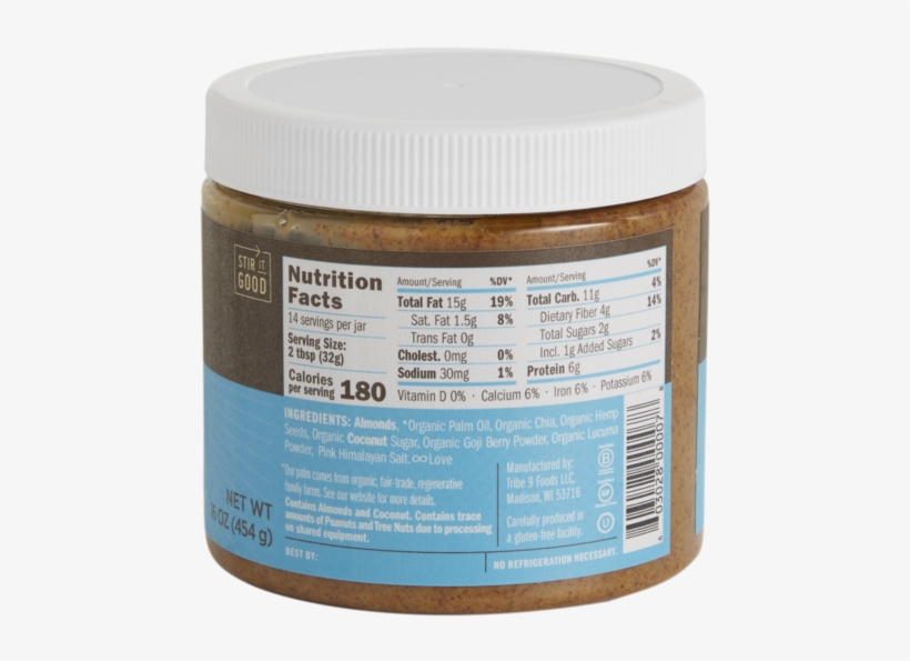 Superfood Almond Butter Jar 16 Oz - Cosmetics, transparent png