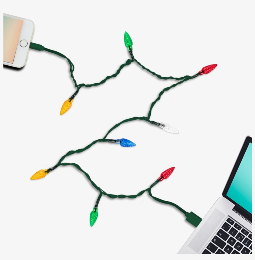 Merry Christmas Led Iphone Charger Cable - Iphone Merry Charger, transparent png