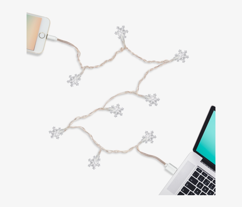 Dci Led Snowflake Charging Cable For Iphone 5, 5s, - Iphone Merry Charger, transparent png