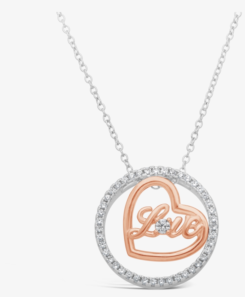 Silver 50cm Chain With Cubic Zirconia Circle & Pink - Locket, transparent png