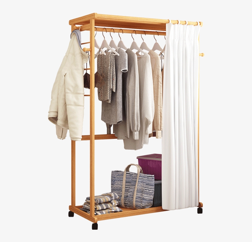 Hanger Floor Bedroom Hanger Solid Wood Hanging Clothes - Clothes Hanger, transparent png