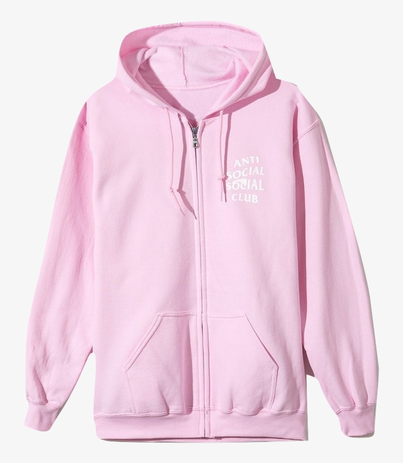 Anti Social Social Club - Anti Social Social Club Zip Up Hoodie Pink, transparent png