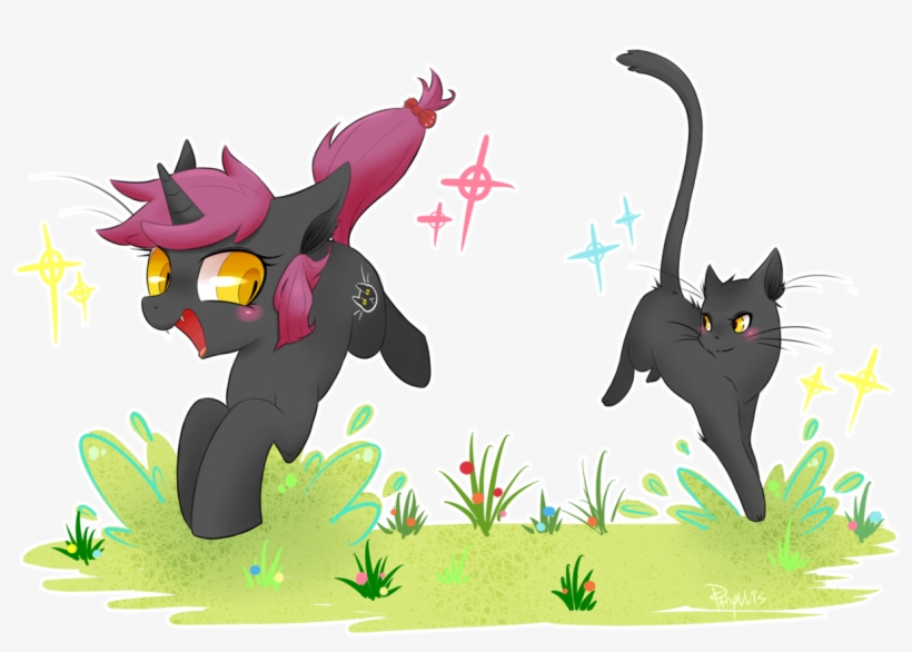 Phyllismi, Cat, Ear Fluff, Grass, Oc, Oc Only, Pony, - Cartoon, transparent png