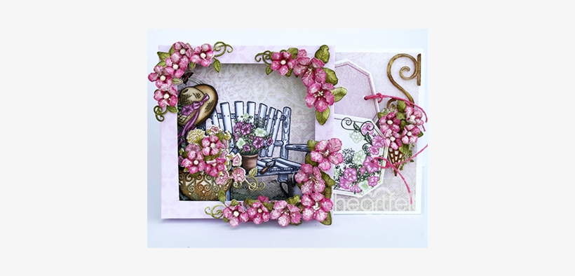 Heartfelt Creations Petunia Bench Shadowbox Card - Picture Frame, transparent png