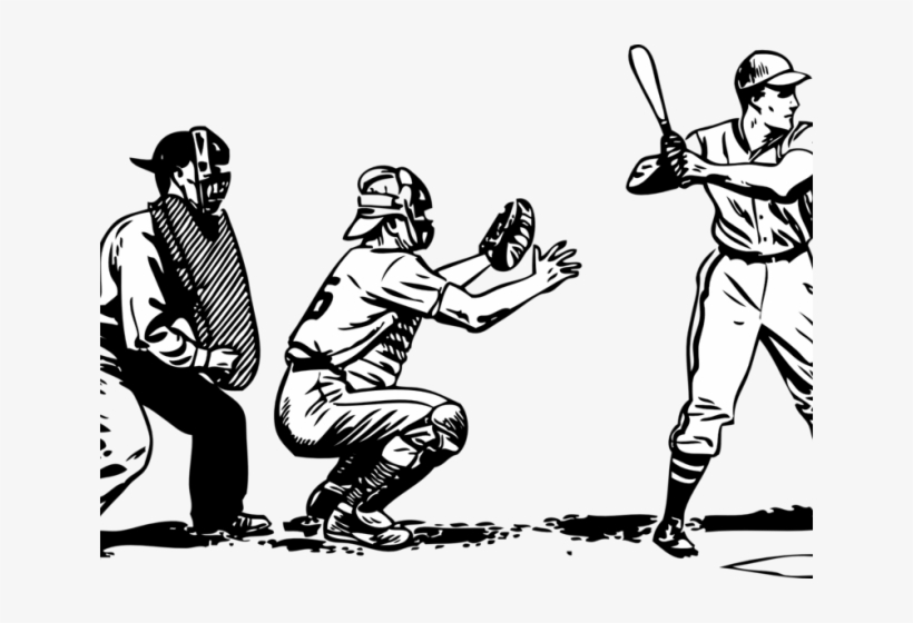 Baseball Outline Cliparts - Clip Art Black And White Baseball Player, transparent png