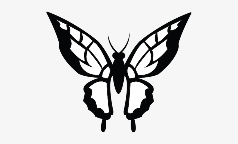 A Black And White Illustration Of A Butterfly - Butterfly Crossing Sign New Xing Butterflies Gift Monarch, transparent png
