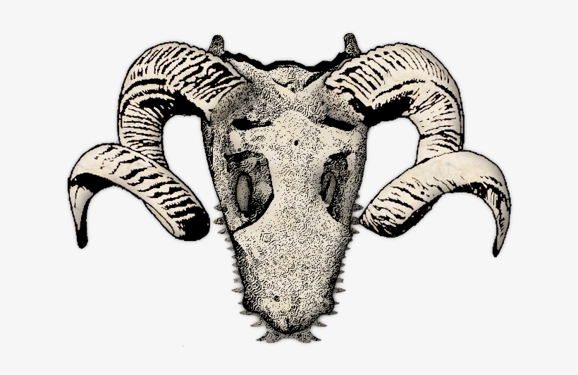 24 Mar 2009 - Baphomet Skull Sticker (rectangle), transparent png