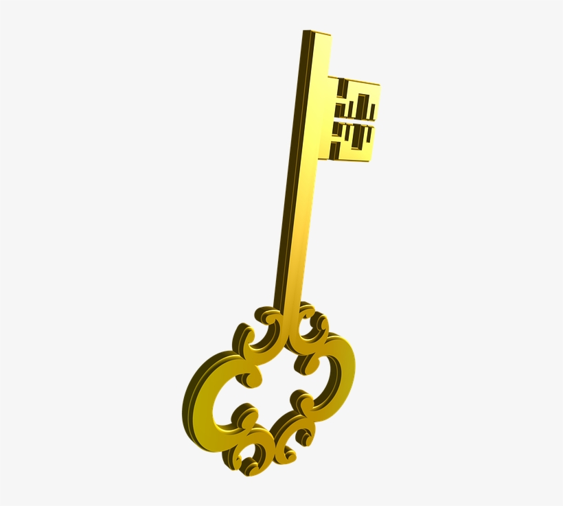 Golden Cliparts Shop Of Library - Key 3d Png, transparent png