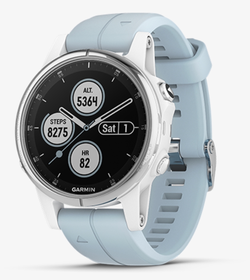 Fenix 5s Plus White With Sea Foam Blue Silicone - Garmin Fenix 5s Plus, transparent png