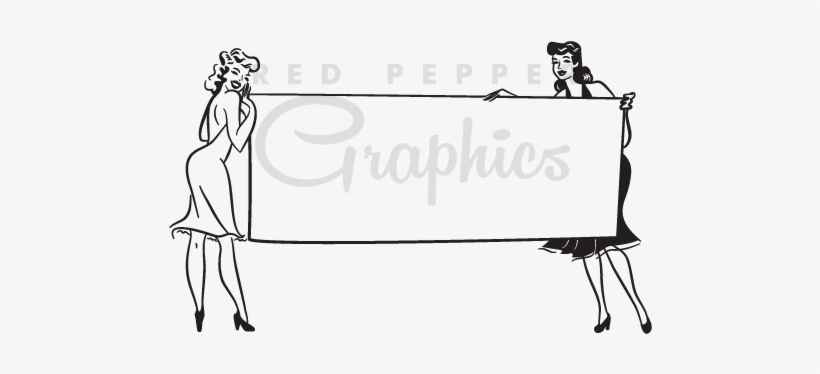 Ladies Holding Banner - Banner Ladies Transparent, transparent png