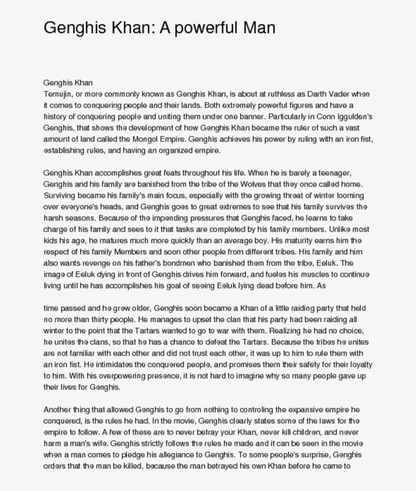 A Powerful Mangenghis Khantemujin, Or More Commonly - Pattern Of Position Paper, transparent png