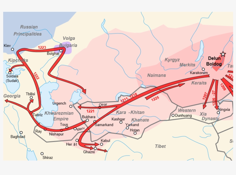 The Time Was Ripe - Genghis Khan Empire Map, transparent png