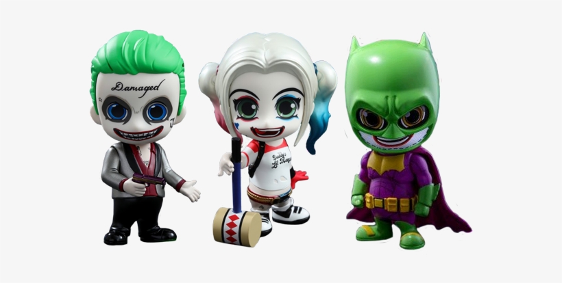 Joker, Harley Quinn & Batman Imposter Cosbaby - Suicide Squad Joker Bobble Head, transparent png