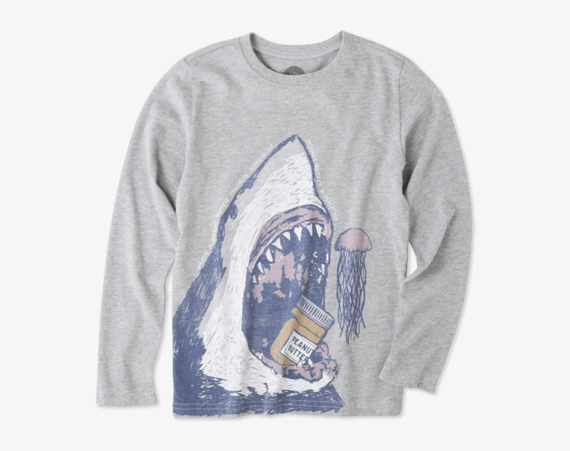 Boys Peanut Butter Jellyfish Long Sleeve Crusher Tee - Long-sleeved T-shirt, transparent png