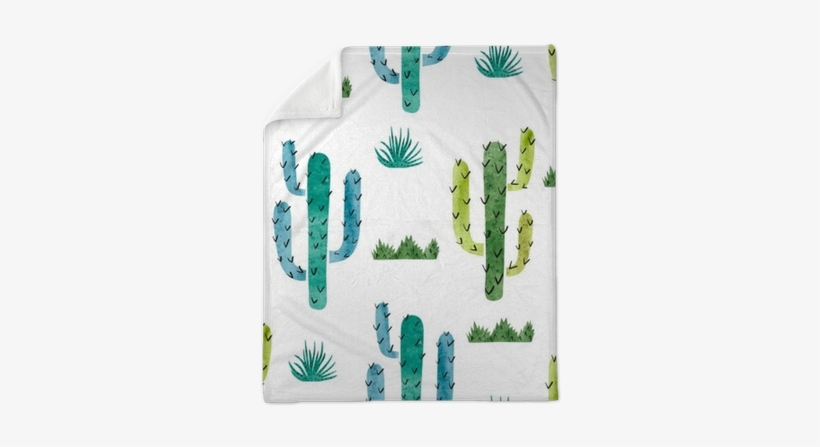 Watercolor Cactus Seamless Pattern - Japanese Noren Doorway Curtain Tapestry With Summer, transparent png