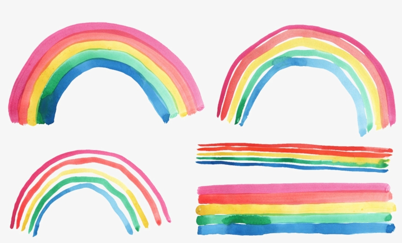 Rainbow Transparent - Transparent Watercolor Art Png, transparent png