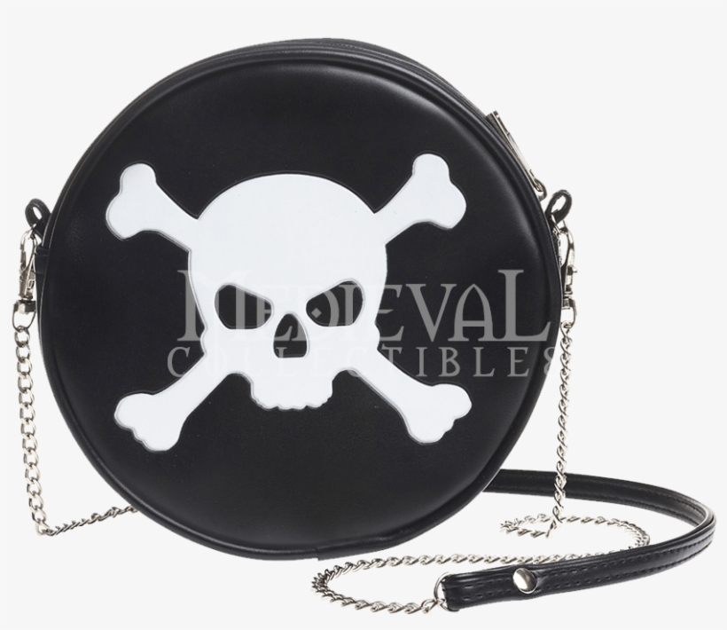 Black Handbag With Pink Skull, transparent png