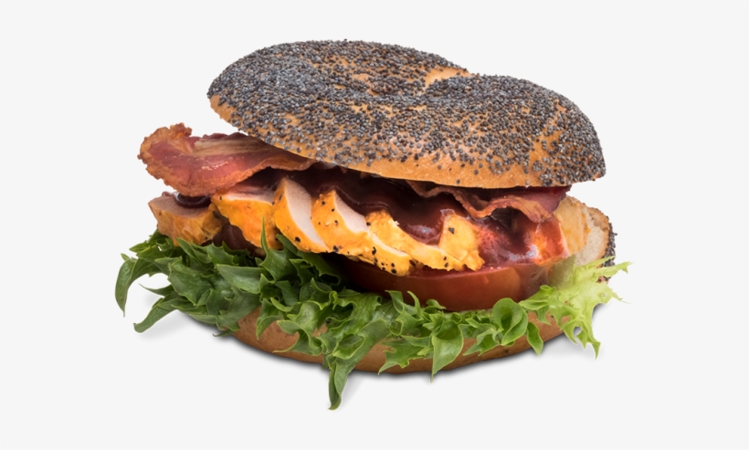 Bbq Chicken Bacon Bagel - Bacon, transparent png
