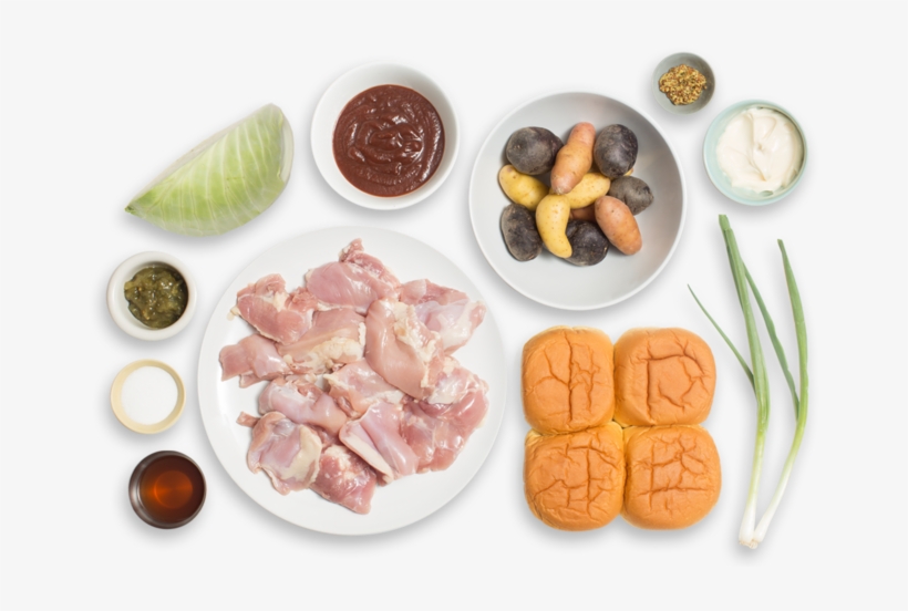 Shredded Bbq Chicken Sandwiches With Creamy Potato - Coleslaw, transparent png