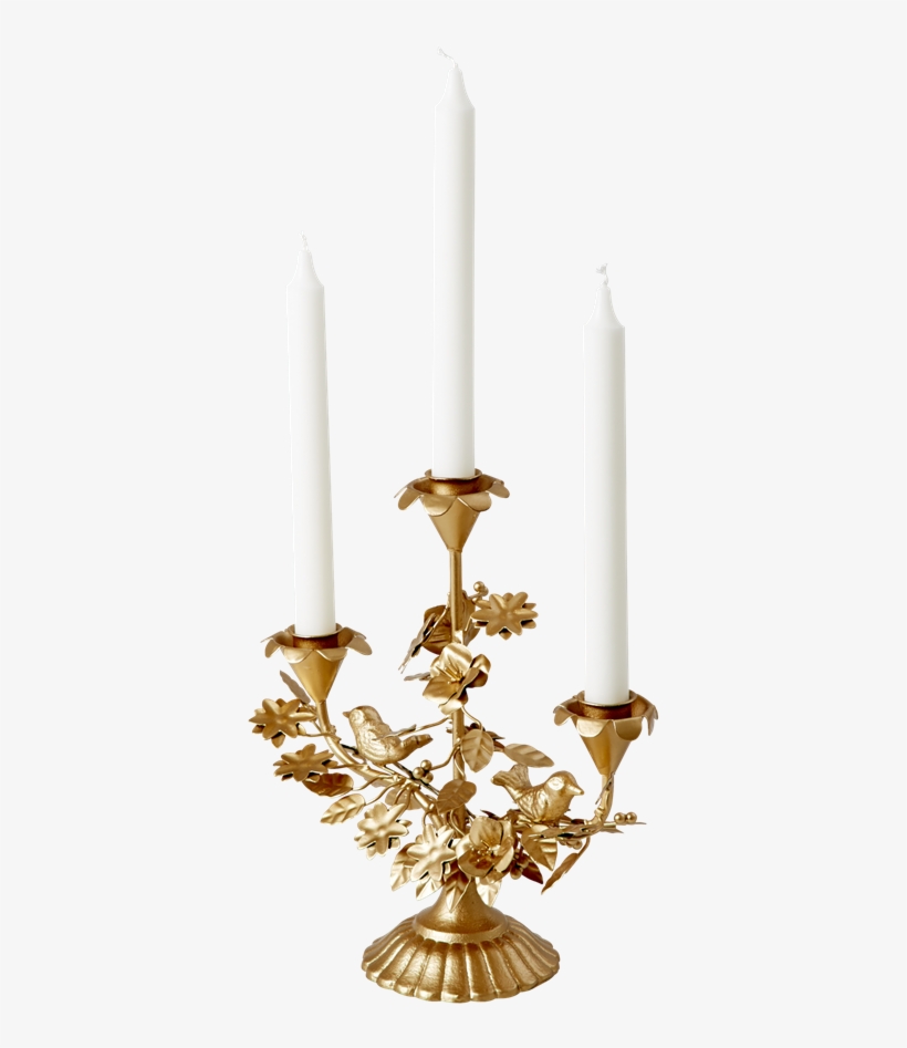 Rice Dk 3 Arm Metal Candle Holder In Gold - 3 Arm Metal Candle Holder In Gold, transparent png