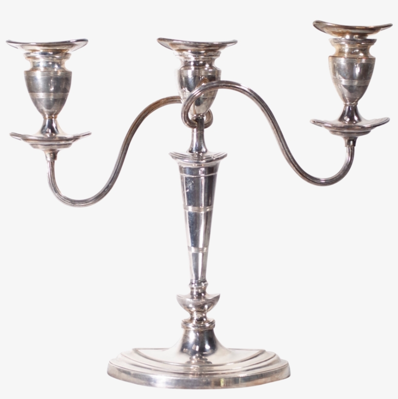 Plated Three Branch Candelabra - Candelabra, transparent png
