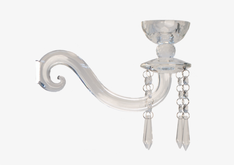 Crystal Candelabra Arm Small - Ceiling Fixture, transparent png