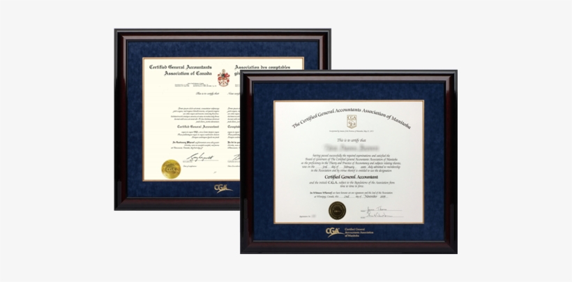 2x Glossy Mahogany Finish Wood Frames/ Cga Mb And Cga - Certified General Accountant, transparent png